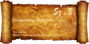 Szepessy Bartal névjegykártya